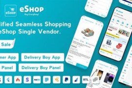 eShop v4.0.6 Nulled – eCommerce Single Vendor App | Shopping eCommerce App with Flutter Source Code