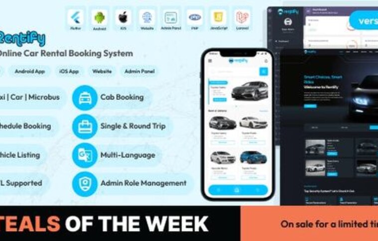 Rentify v1.1.0 – Online Car Rental Booking System Full Solution Source