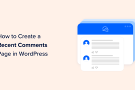 How to Create a Recent Comments Page in WordPress