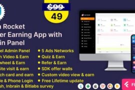 Cash Rocket v5.1 – Flutter Online Earning App with Admin Panel App Source