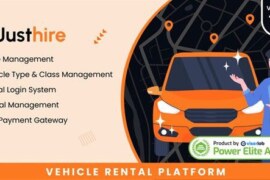 Justhire v1.0 Nulled – Vehicle Rental Platform PHP Script