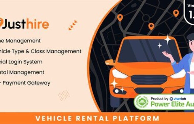 Justhire v1.0 Nulled – Vehicle Rental Platform PHP Script