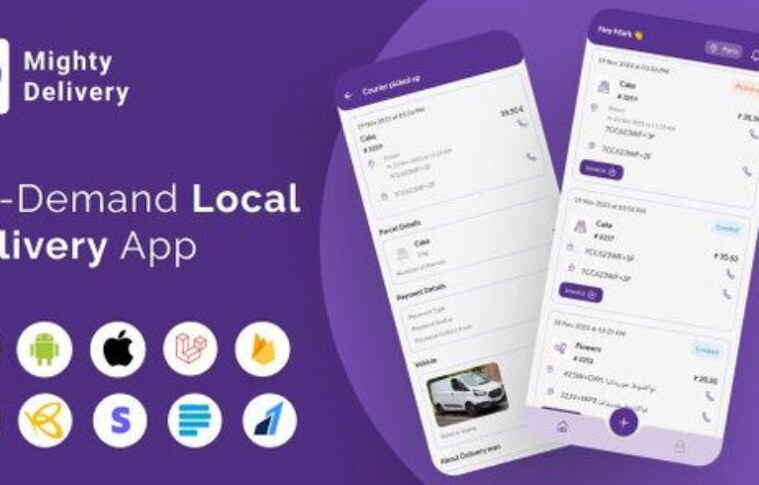 MightyDelivery v19.0 – On Demand Local Delivery System Flutter App | Courier Company | Courier App Source Code