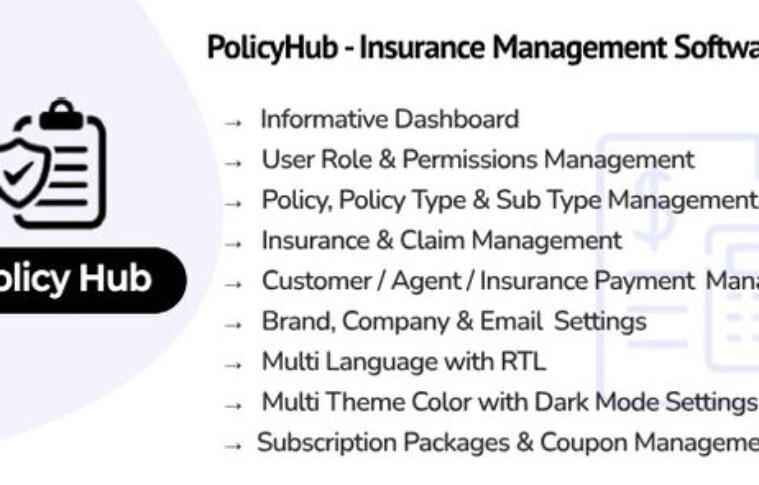 PolicyHub v1.0 – Insurance Management Software Script