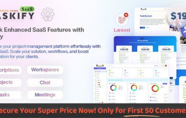 Taskify SaaS v1.0.2 – Project Management System in Laravel Script