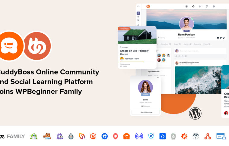 Welcome BuddyBoss to the WPBeginner Family of Products