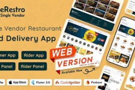 eRestro v1.0.7 Nulled – Single Vendor Restaurant Flutter App | Food Ordering App with Admin Panel | Web Version Source