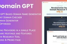 Domain GPT (9 Aug 2024) – AI Domain Name Generator | Domain Tools | React Nextjs Script