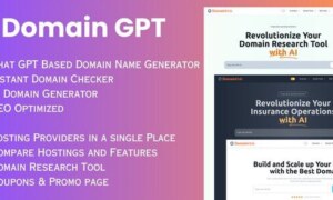 Domain GPT (9 Aug 2024) – AI Domain Name Generator | Domain Tools | React Nextjs Script