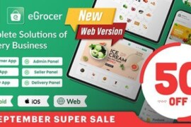 eGrocer v2.0.2 Nulled – Online Multi Vendor Grocery Store, eCommerce Marketplace Flutter Full App with Admin Panel, Web App Source