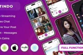 Tindo (15 Aug 2024) – Live Streaming Tango Clone, Video Call, Chat Messages, Post | Flutter App with Admin Panel Source