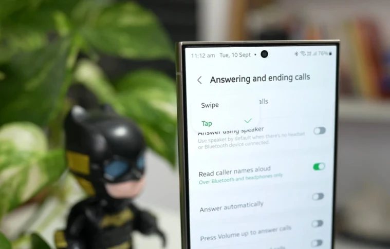 How to Enable tap to answer call on Samsung phones One UI 6.1.1