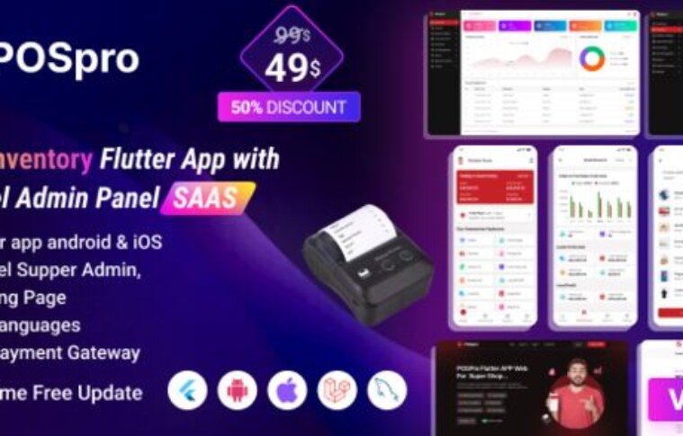 POSpro v2.4 – POS Inventory Flutter App with Laravel Admin Panel SAAS Source