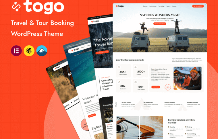 Togo – Travel & Tour Booking WordPress Theme Nulled